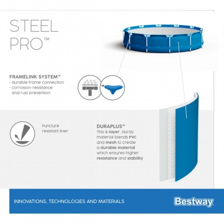 Bestway 56677 BW Каркасный бассейн Steel Pro 305х76см, 4678л Bestway 56677 BW Каркасный бассейн Steel Pro 305х76см, 4678л
